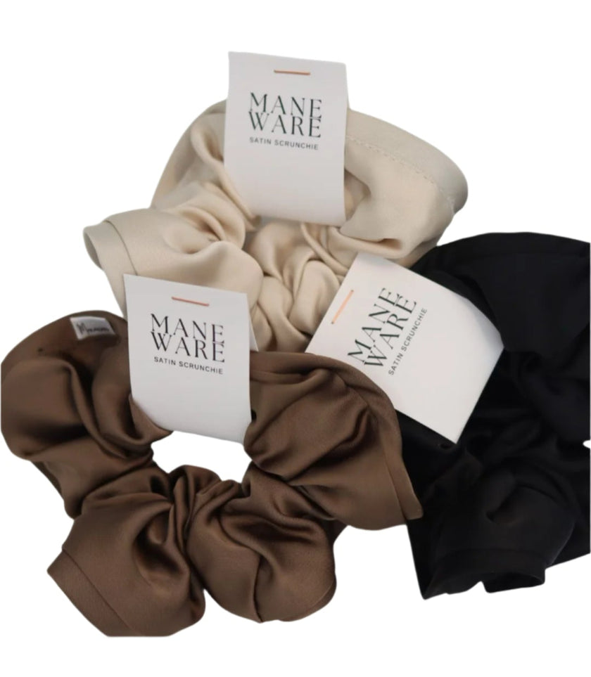 SATIN SCRUNCHIE 6 PACK