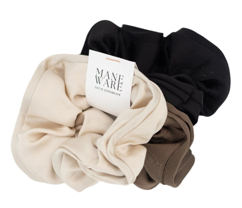 SATIN SCRUNCHIE 3 PACK